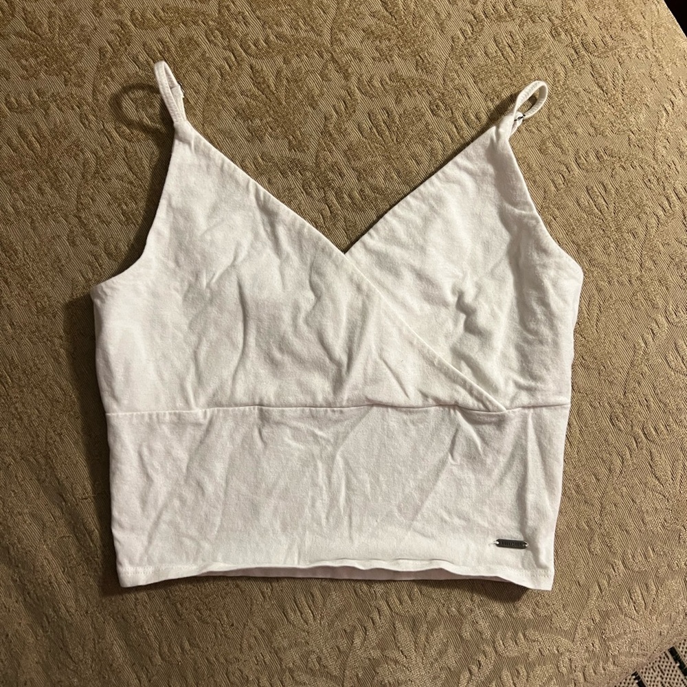 Hollister White Wrap Crop Camisole